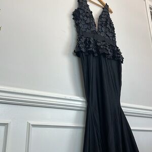 Jessica Angel 455 Fitted Long Formal Floral Peplum Evening Dress black size 16